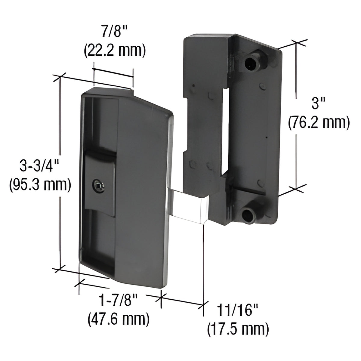 CRL Black Sliding Screen Door Latch and Pull for Academy Doors