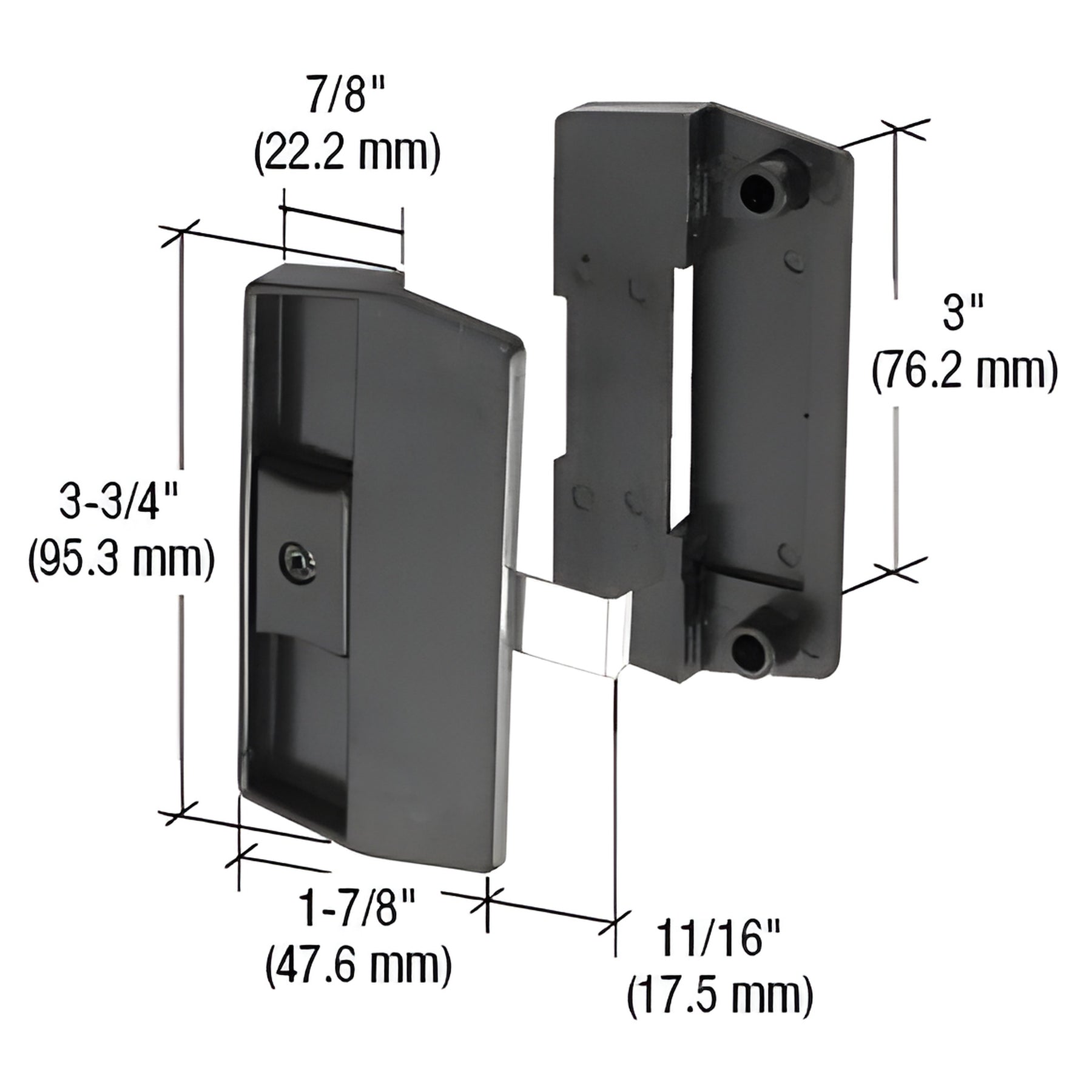 CRL Black Sliding Screen Door Latch and Pull for Academy Doors