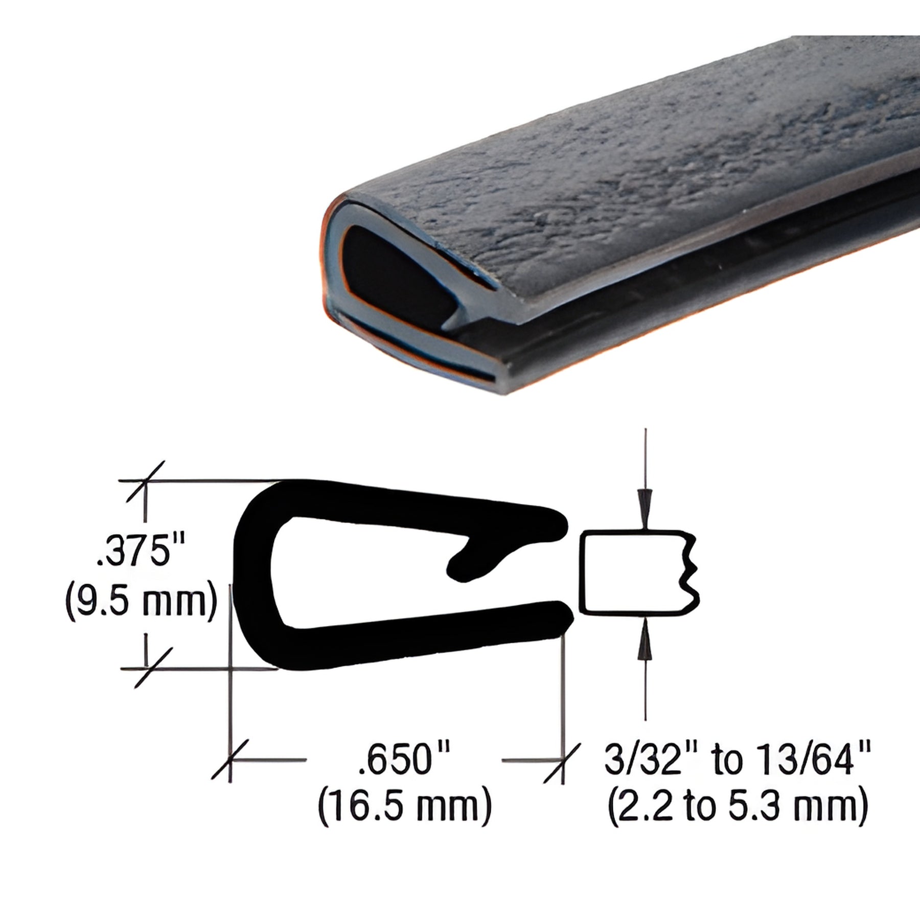 CRL Black Sof-Tone 300' QuickEdge™ Long Leg Single Lip Trim