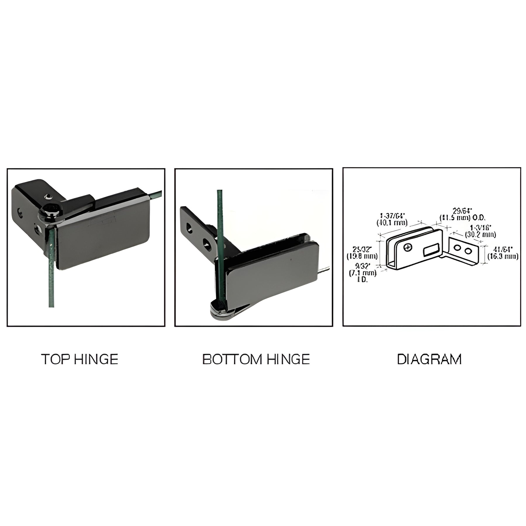 CRL Black Surface Mount Glass Door Hinge