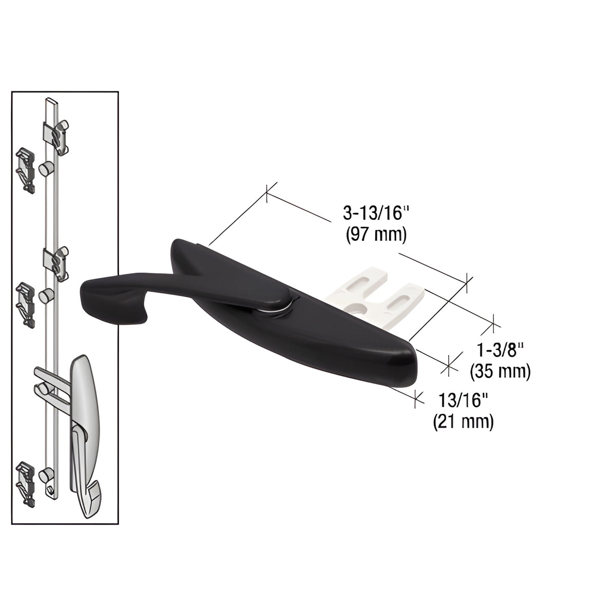 CRL Black Truth® 1-3/8" Multi-Point Latch Actuator