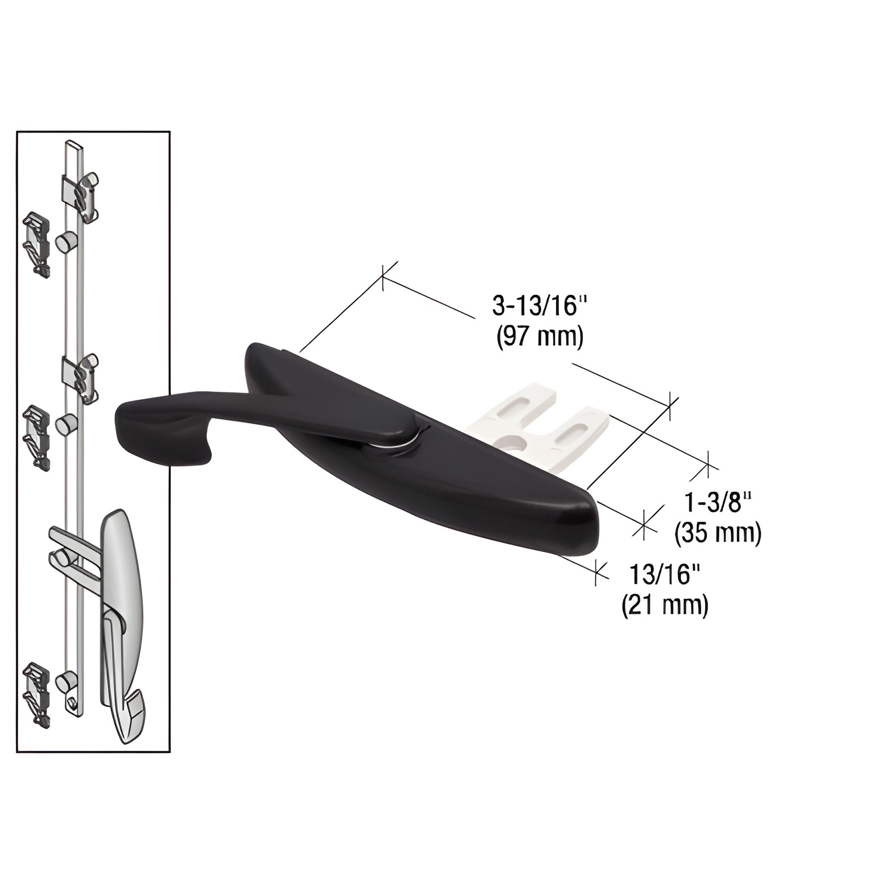 CRL Black Truth® 1-3/8" Multi-Point Latch Actuator