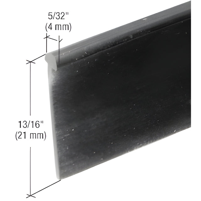 CRL Black Type Shower Door Bottom 'T' Seal and Wipe