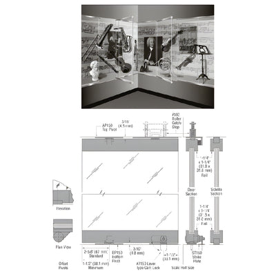CRL-Blumcraft® Brushed Stainless 1301 Series Display Case Door - 1/2" Laminated Glass