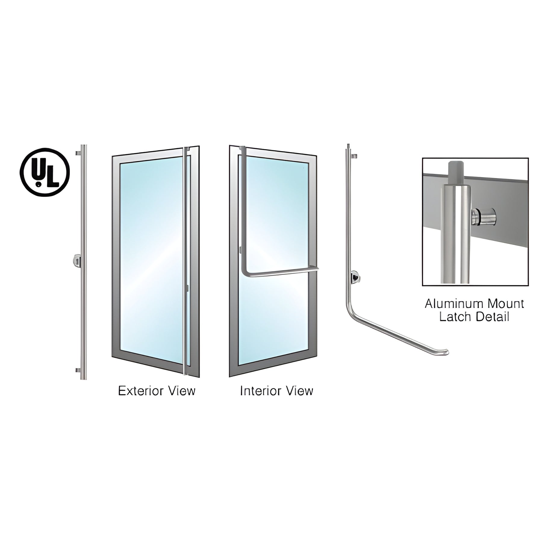 CRL-Blumcraft® Brushed Stainless Left Hand Reverse Aluminum Door Mount Cylinder/Thumbturn "F" Deadbolt Handle