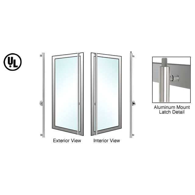 CRL-Blumcraft® Brushed Stainless Left Hand Reverse Aluminum Door Mount Cylinder/Thumbturn 'F' Top Secured Deadbolt Exterior Handle