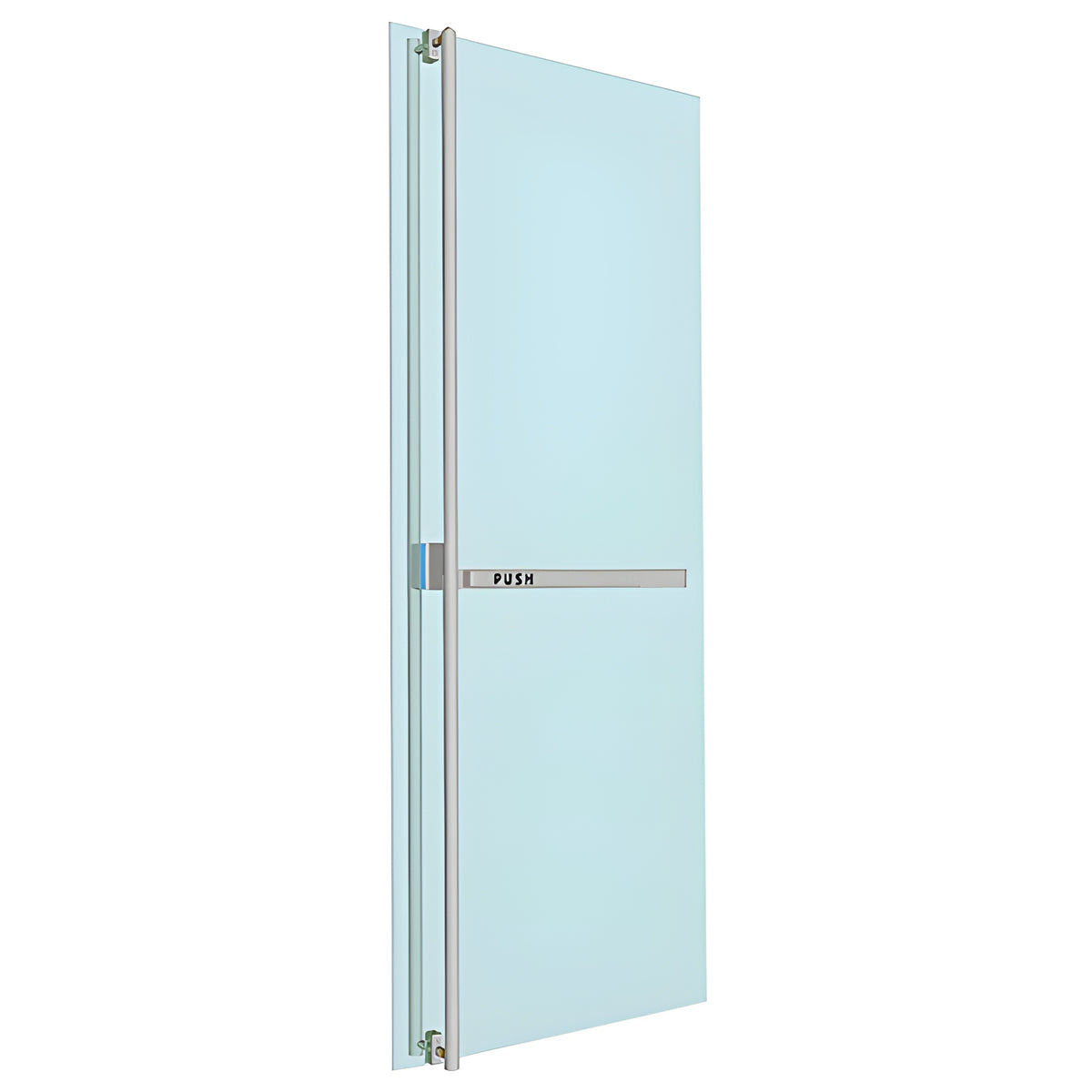 CRL-Blumcraft® Brushed Stainless Left Hand Reverse Glass Mount Keyed Access "F" Exterior, Top Securing Panic Handle