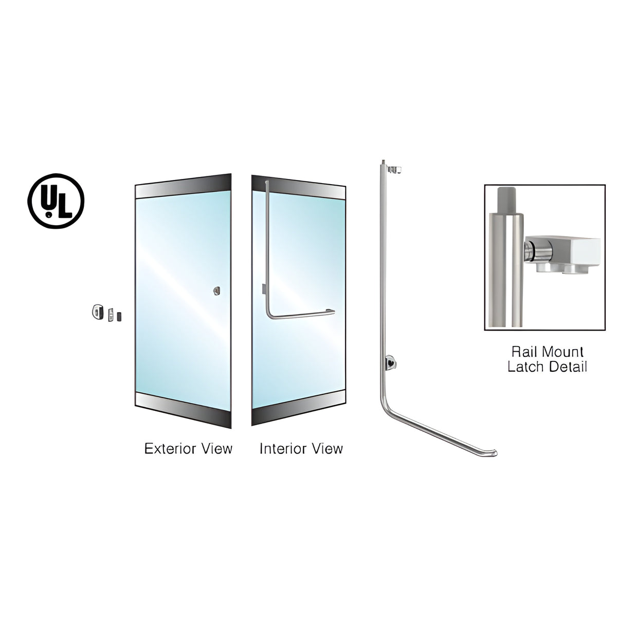 CRL-Blumcraft® Brushed Stainless Left Hand Reverse Rail Mount Cylinder/Thumbturn "Z" Exterior Top Securing Deadbolt Handle