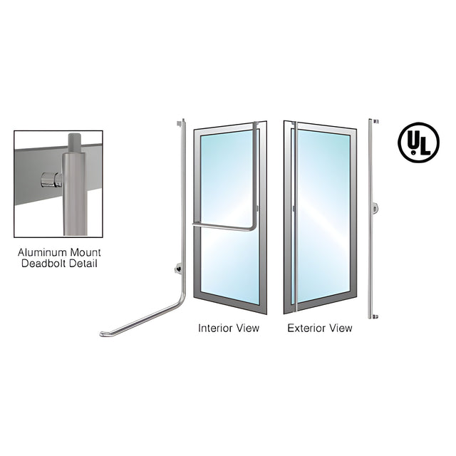 CRL-Blumcraft® Brushed Stainless Right Hand Reverse Aluminum Door Mount Cylinder/Thumbturn "F" Deadbolt Handle