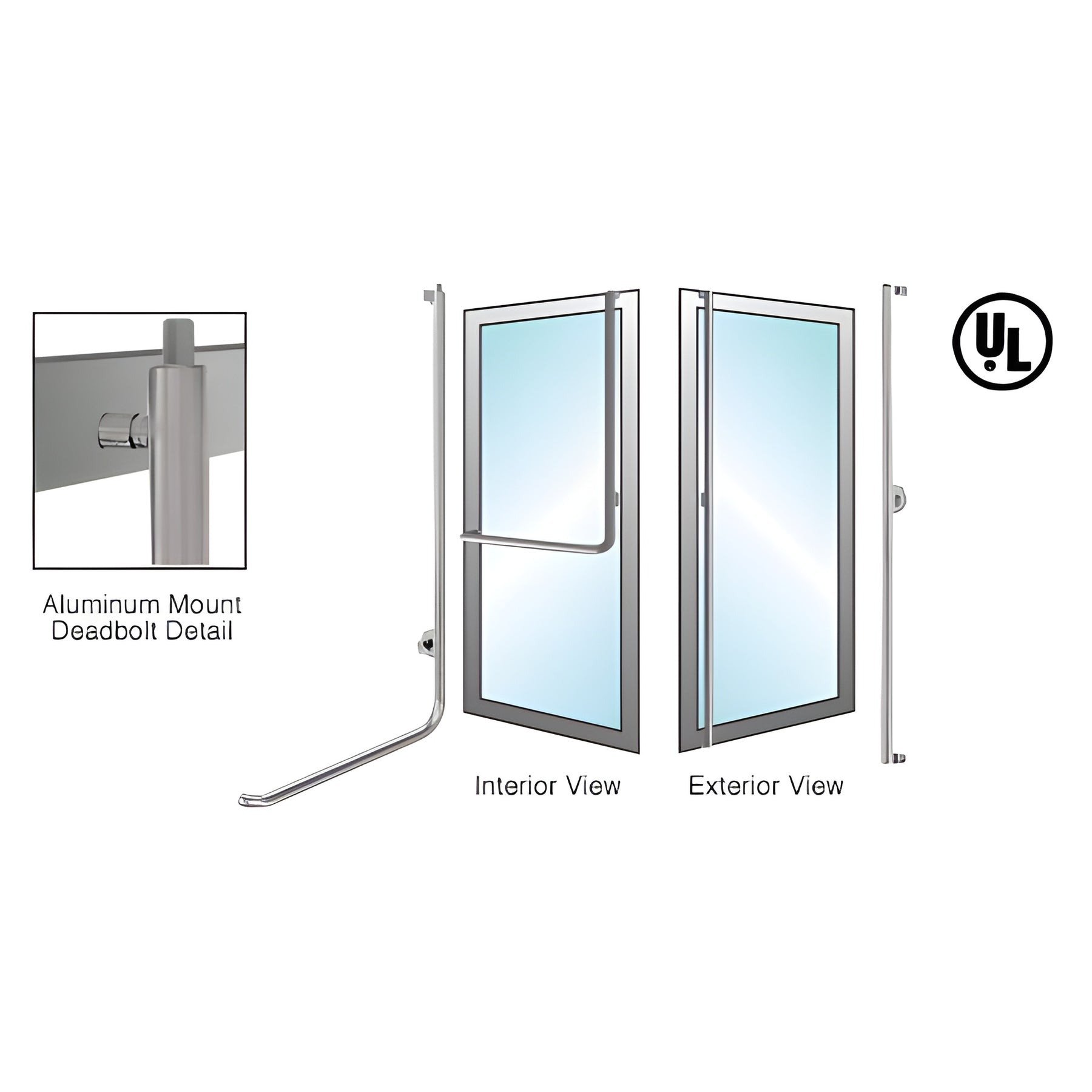 CRL-Blumcraft® Brushed Stainless Right Hand Reverse Aluminum Door Mount Cylinder/Thumbturn "F" Deadbolt Handle