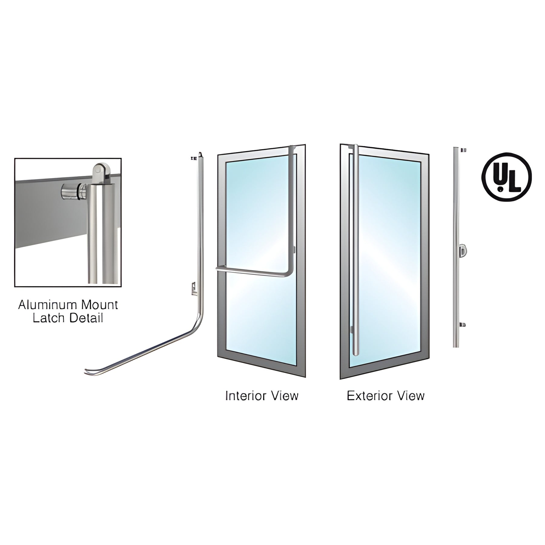 CRL-Blumcraft® Brushed Stainless Right Hand Reverse Aluminum Door Mount Keyed Access "FS" Balanced Panic Handle