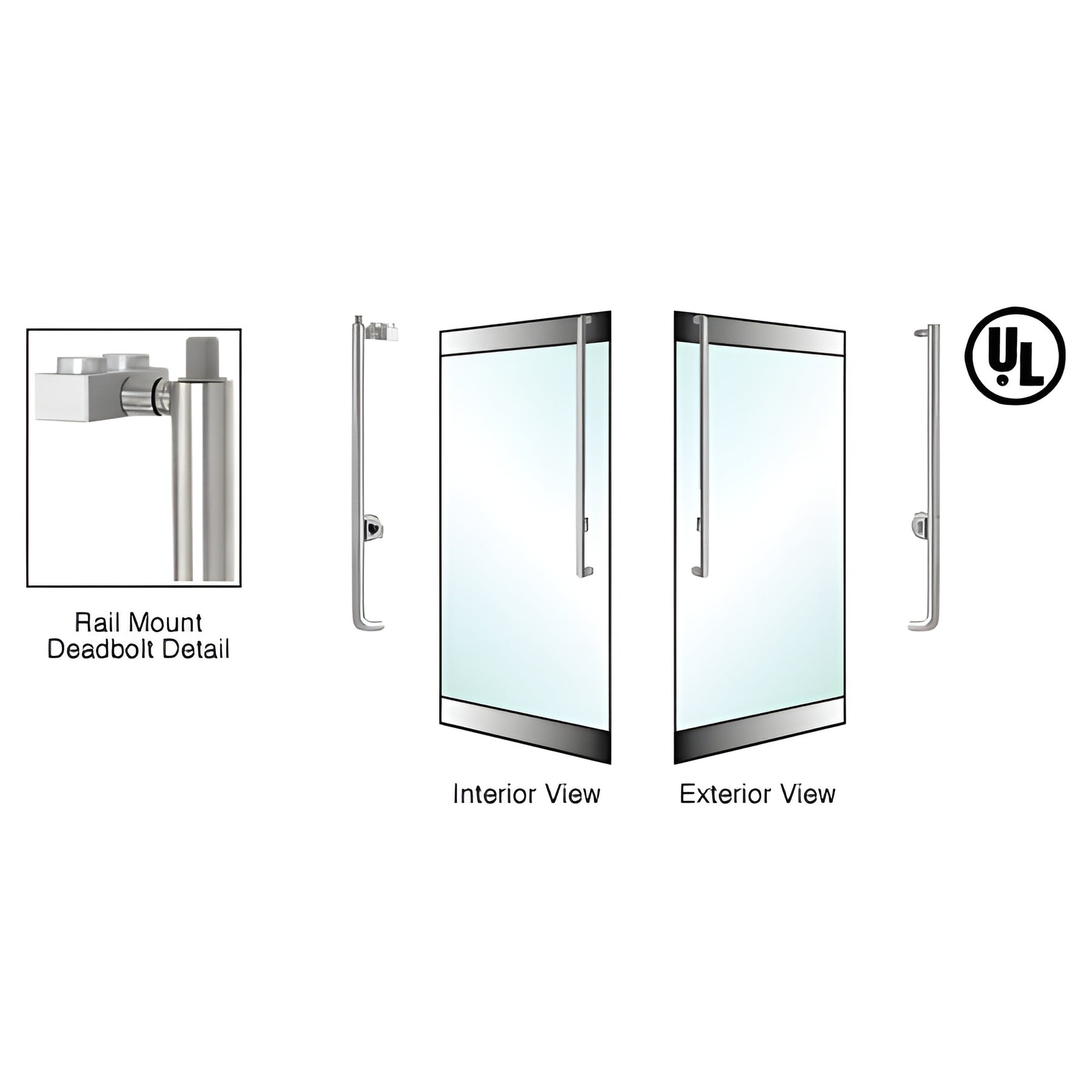 CRL-Blumcraft® Brushed Stainless Right Hand Reverse Rail Mount Cylinder/Thumbturn "J" Exterior Top Securing Deadbolt Handle