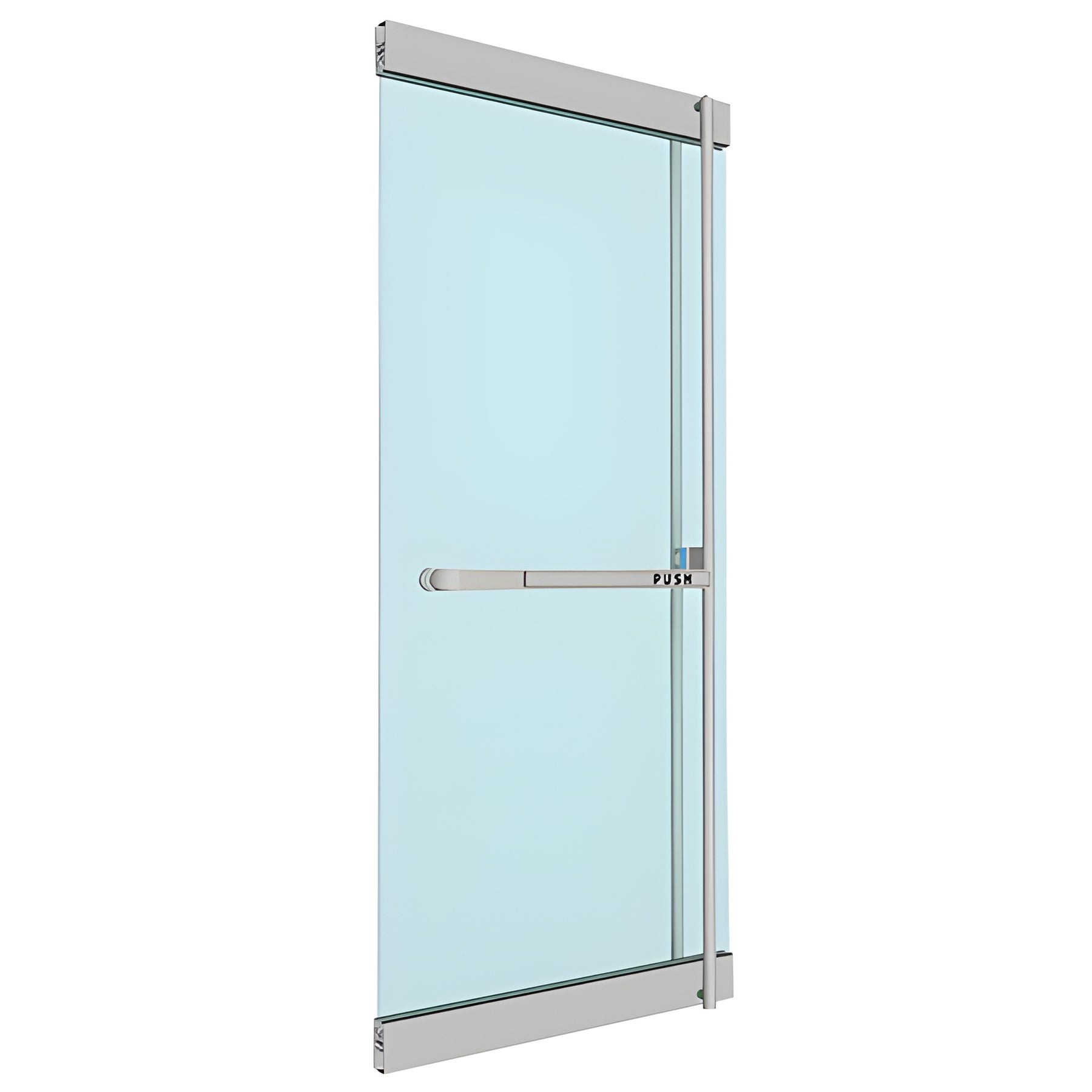 CRL-Blumcraft® Brushed Stainless Right Hand Reverse Rail Mount Keyed Access "F" Exterior, Top Securing Panic Handle