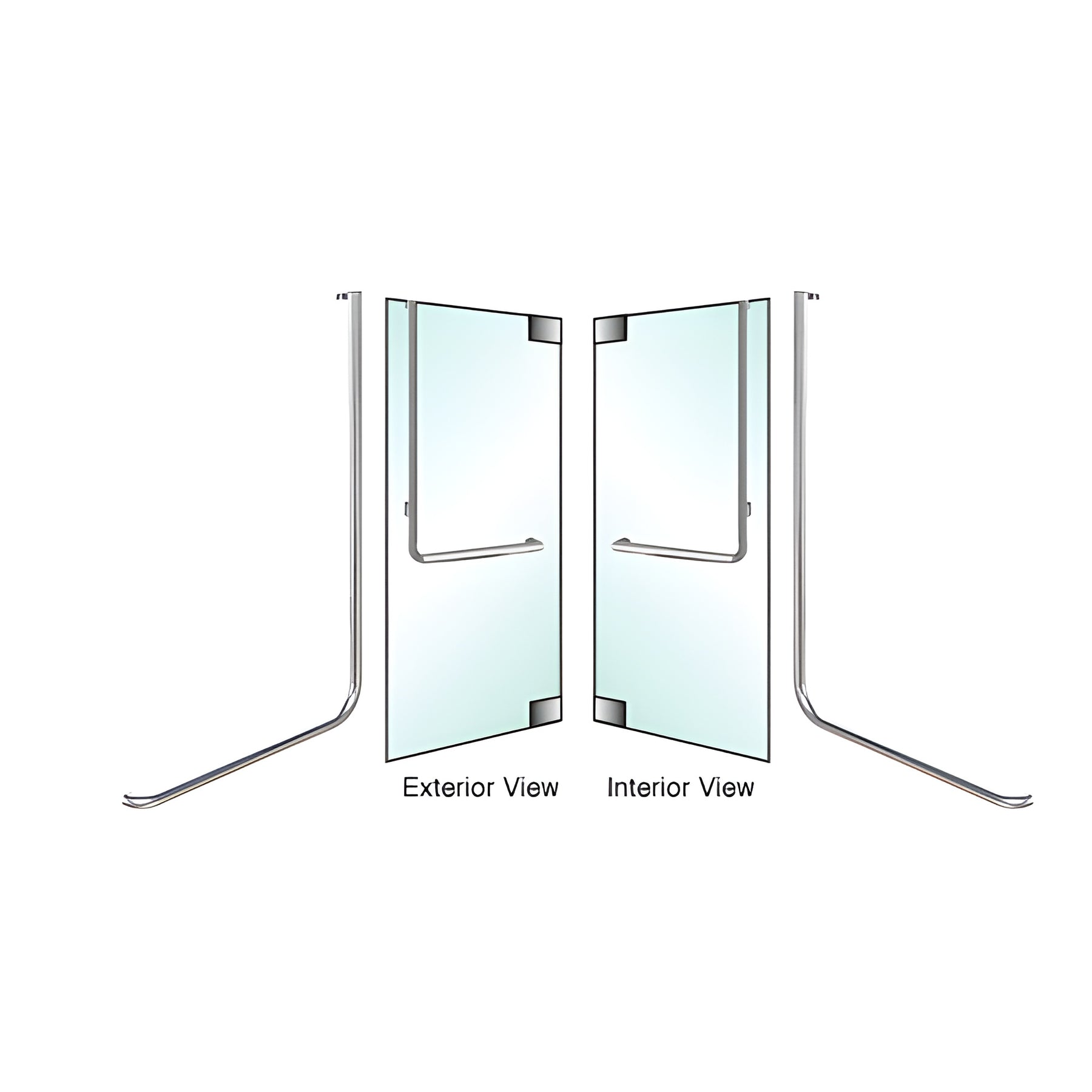 CRL-Blumcraft® Brushed Stainless Right Hand Swing In Glass Mount "D" Exterior Top Securing Dummy Handle