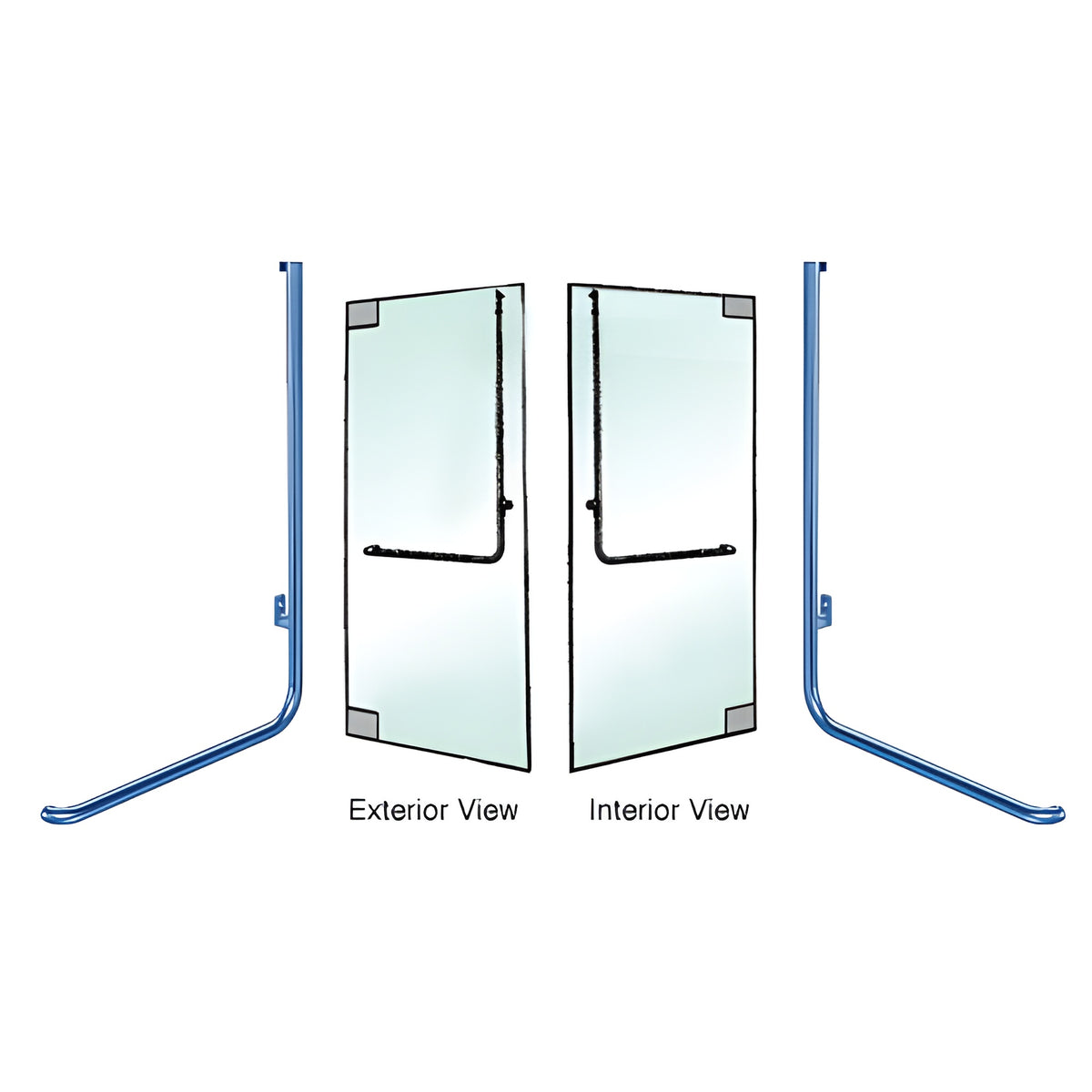 CRL-Blumcraft® Custom Painted Right Hand Reverse Glass Mount "D" Exterior Top Securing Dummy Handle