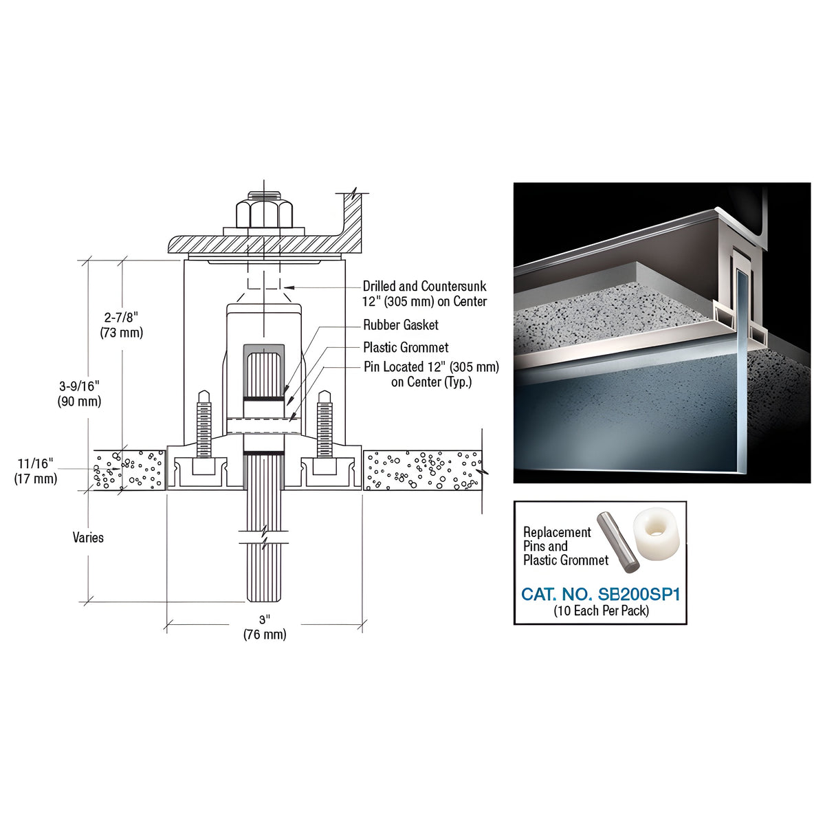 CRL-Blumcraft® Dark Bronze Powder Paint SB200 Two Piece Smoke Baffle Base Shoe