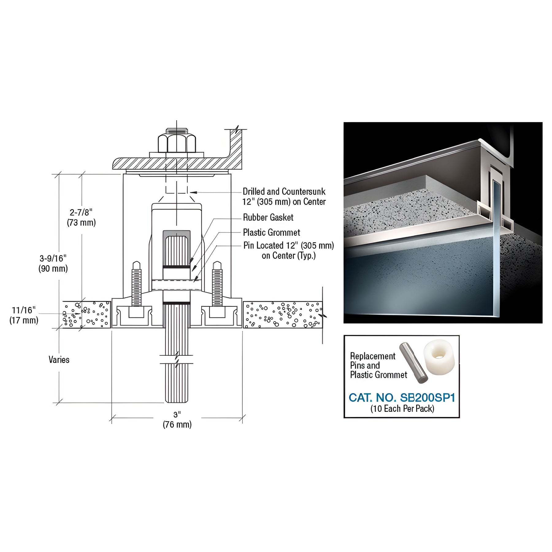 CRL-Blumcraft® Dark Bronze Powder Paint SB200 Two Piece Smoke Baffle Base Shoe