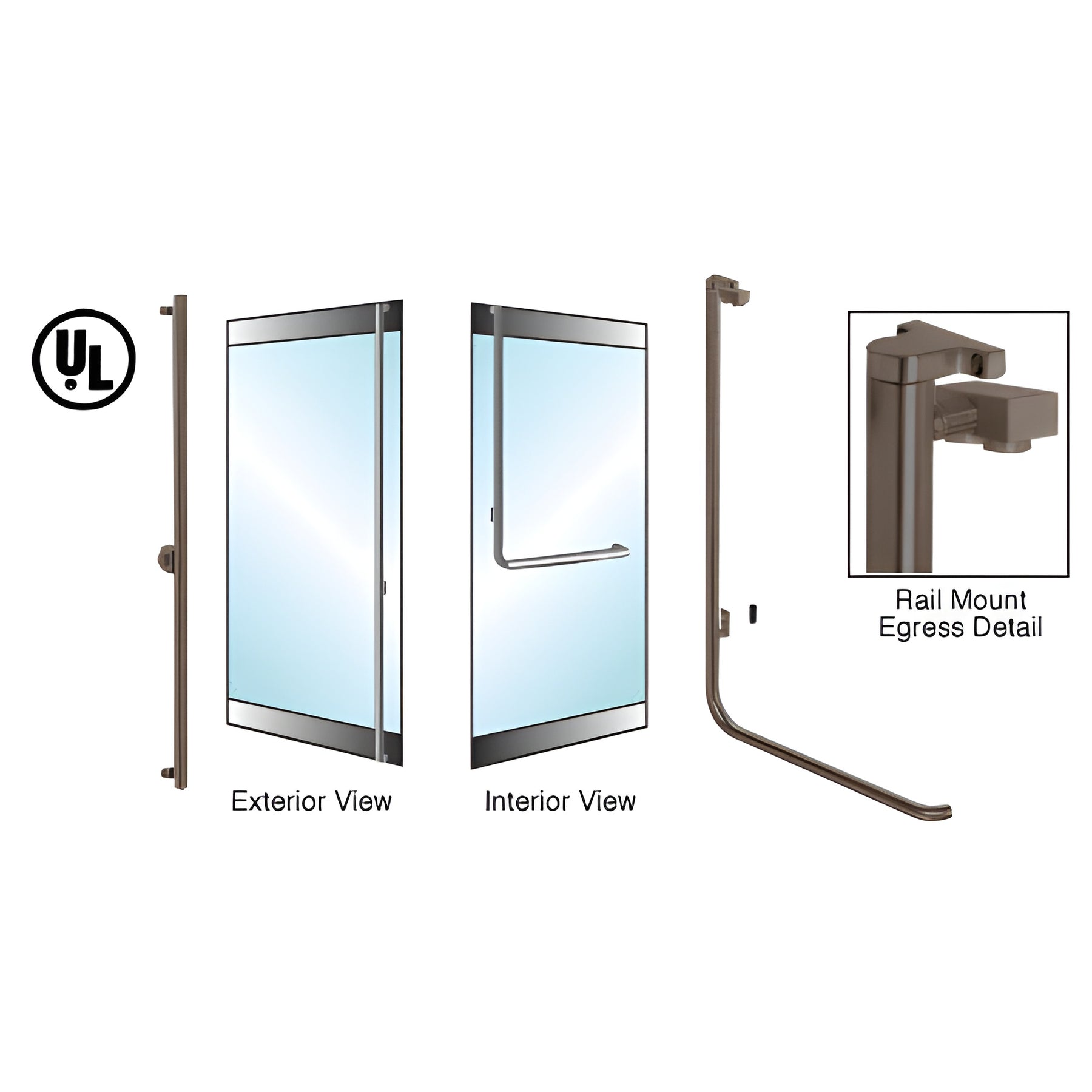 CRL-Blumcraft® Oil Rubbed Bronze Left Hand Reverse Rail Mount Keyed Access "F" Exterior Top Securing Electronic Egress Control Handle