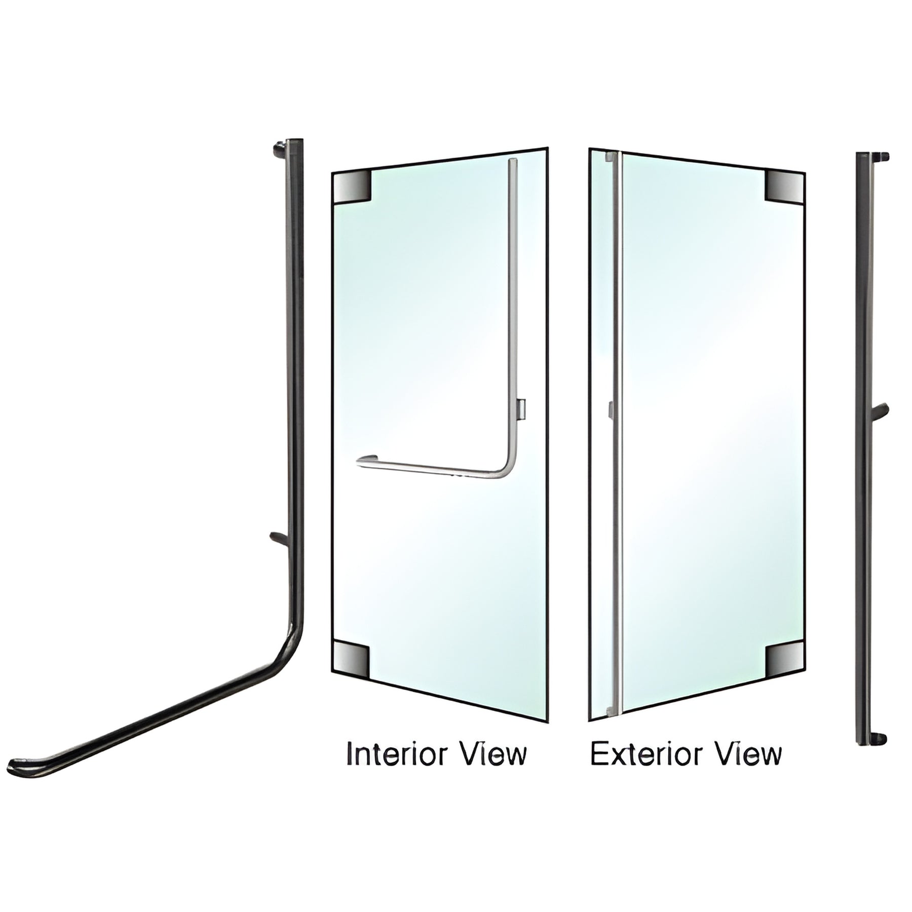 CRL-Blumcraft® Oil Rubbed Bronze Right Hand Reverse Glass Mount "F" Exterior Dummy Handle