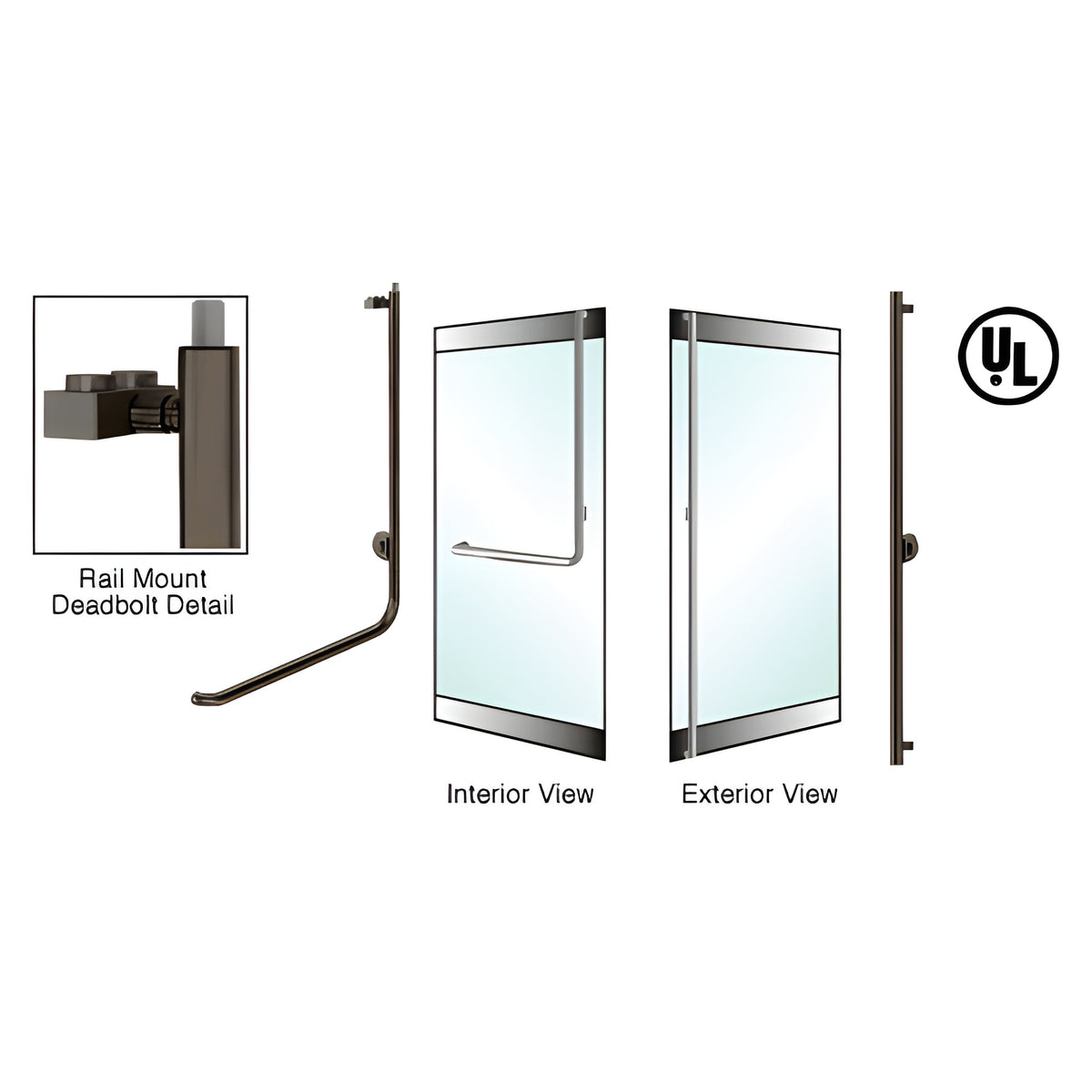 CRL-Blumcraft® Oil Rubbed Bronze Right Hand Reverse Rail Mount Keyed Access 'F' Exterior Top Securing Deadbolt Handle