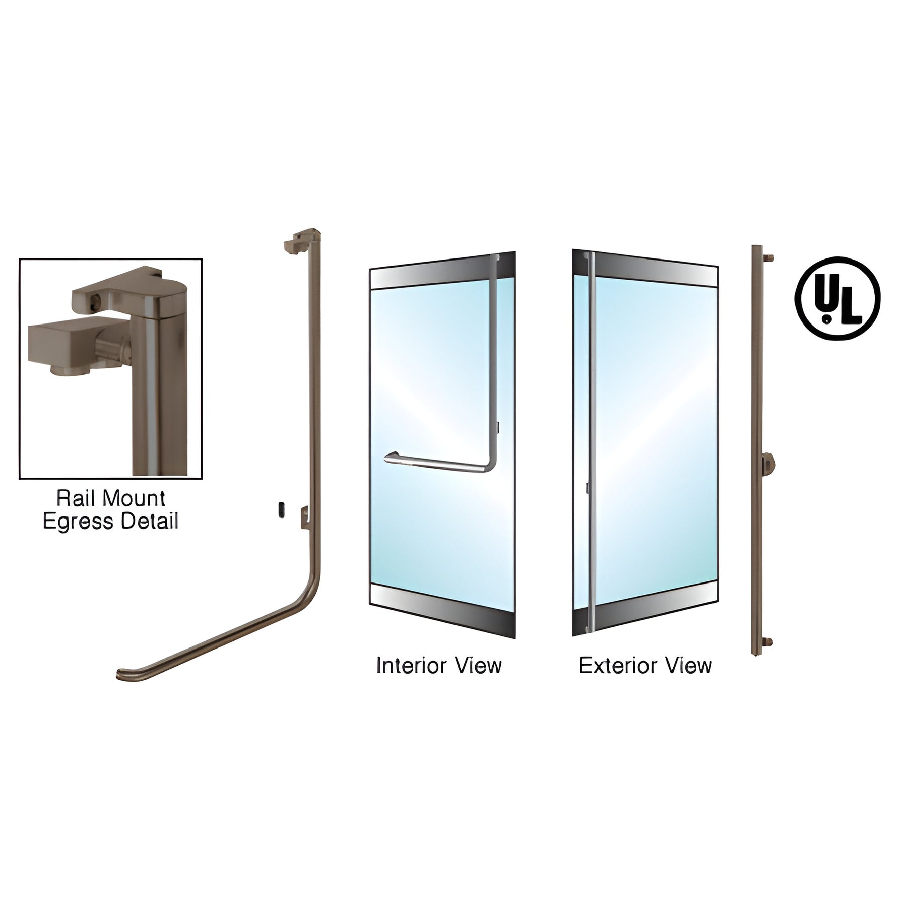 CRL-Blumcraft® Oil Rubbed Bronze Right Hand Reverse Rail Mount Keyed Access "F" Exterior Top Securing Electronic Egress Control Handle