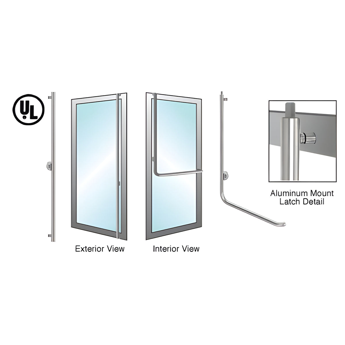 CRL-Blumcraft® Polished Stainless Left Hand Reverse Aluminum Door Mount Keyed Access "F" Deadbolt Handle