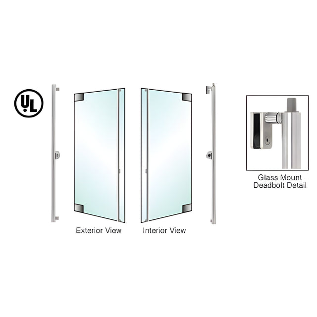 CRL-Blumcraft® Polished Stainless Left Hand Reverse Glass Mount Cylinder/Thumbturn 'F' Top Secured Deadbolt Exterior Handle