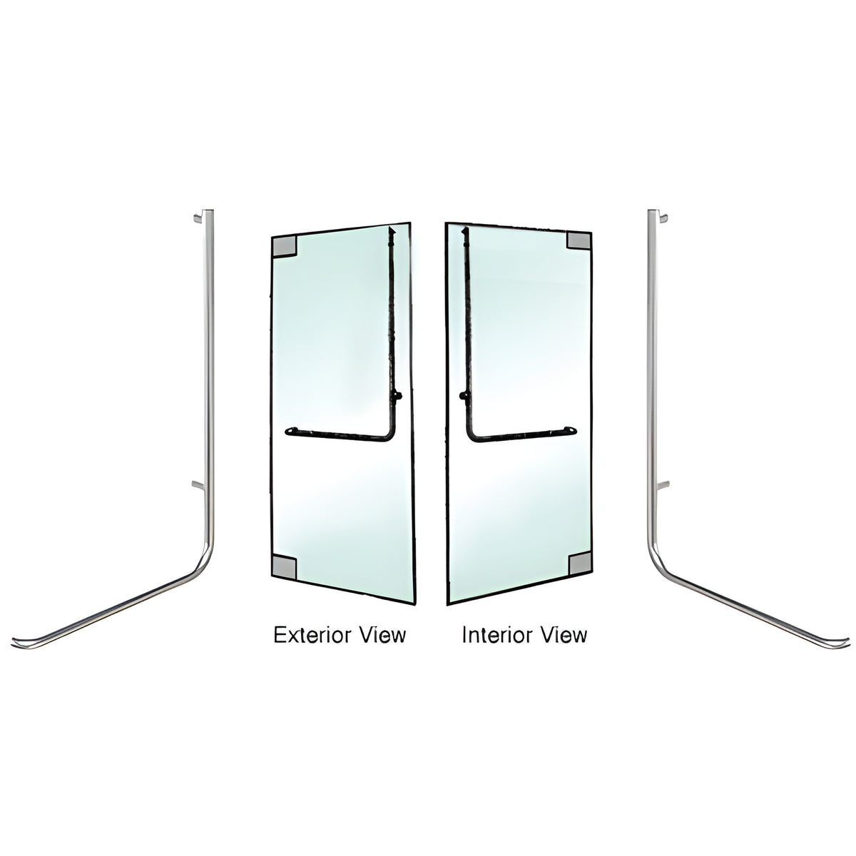 CRL-Blumcraft® Polished Stainless Left Hand Reverse Glass Mount "D" Exterior Top Securing Dummy Handle