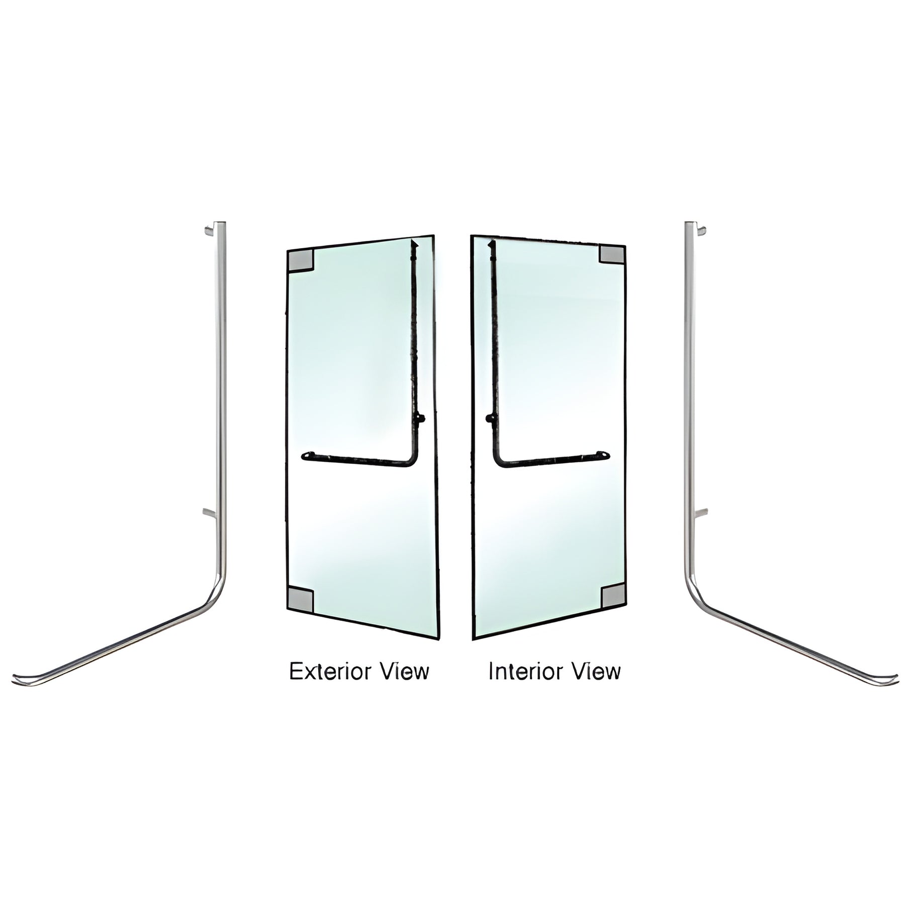 CRL-Blumcraft® Polished Stainless Left Hand Reverse Glass Mount "D" Exterior Top Securing Dummy Handle