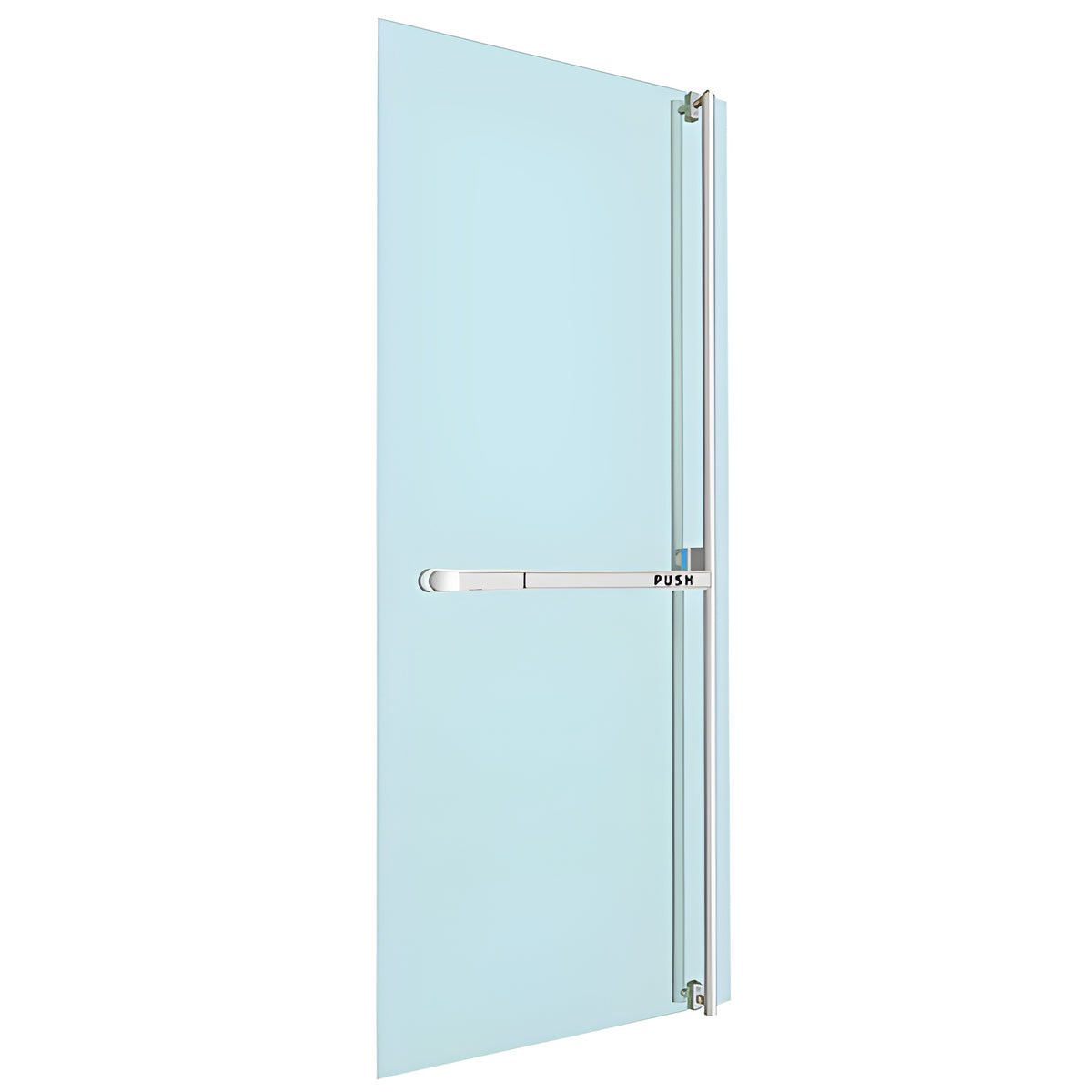 CRL-Blumcraft® Polished Stainless Right Hand Reverse Glass Mount Keyed Access "F" Exterior, Top Securing Panic Handle