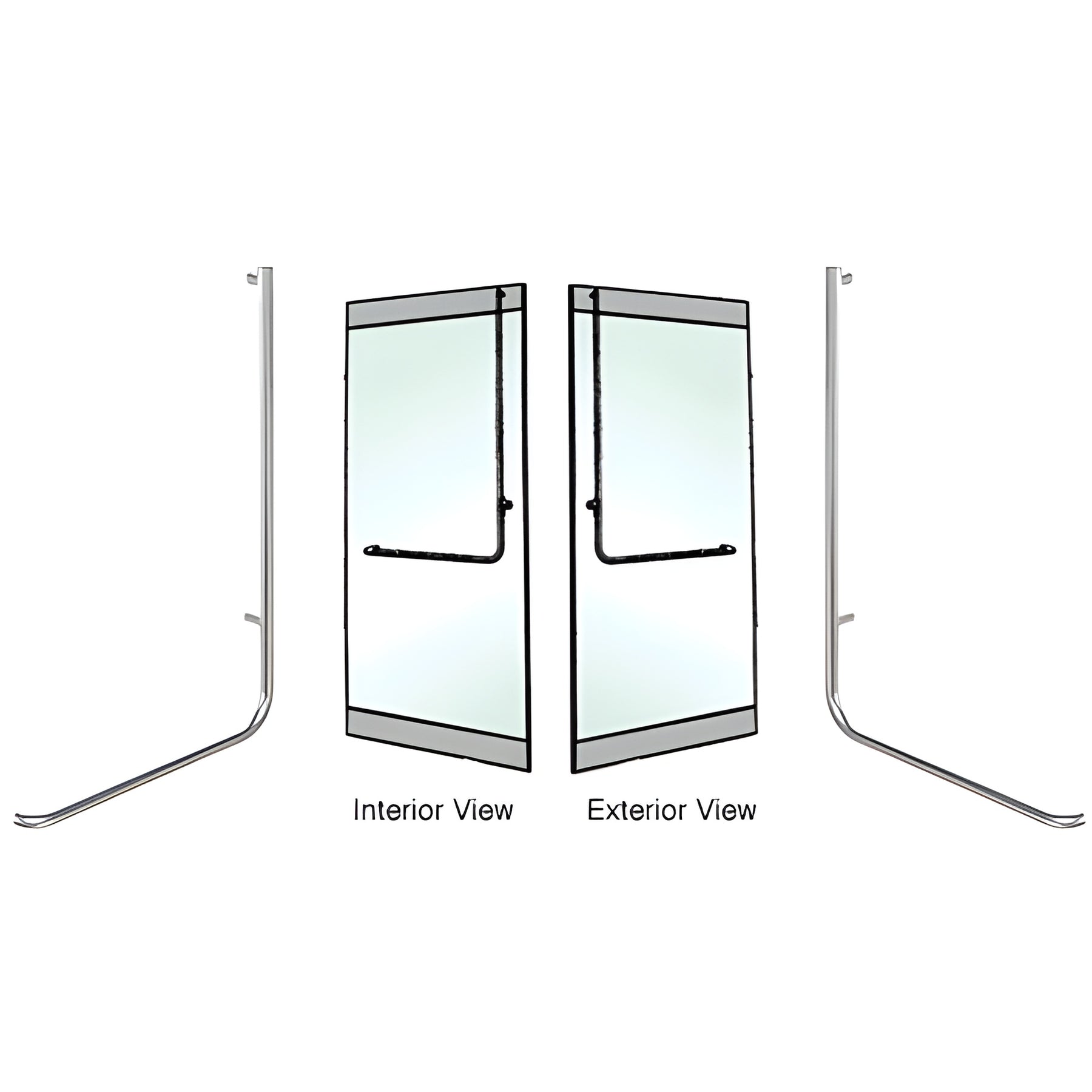 CRL-Blumcraft® Polished Stainless Right Hand Reverse Rail Mount "D" Exterior Top Securing Dummy Handle