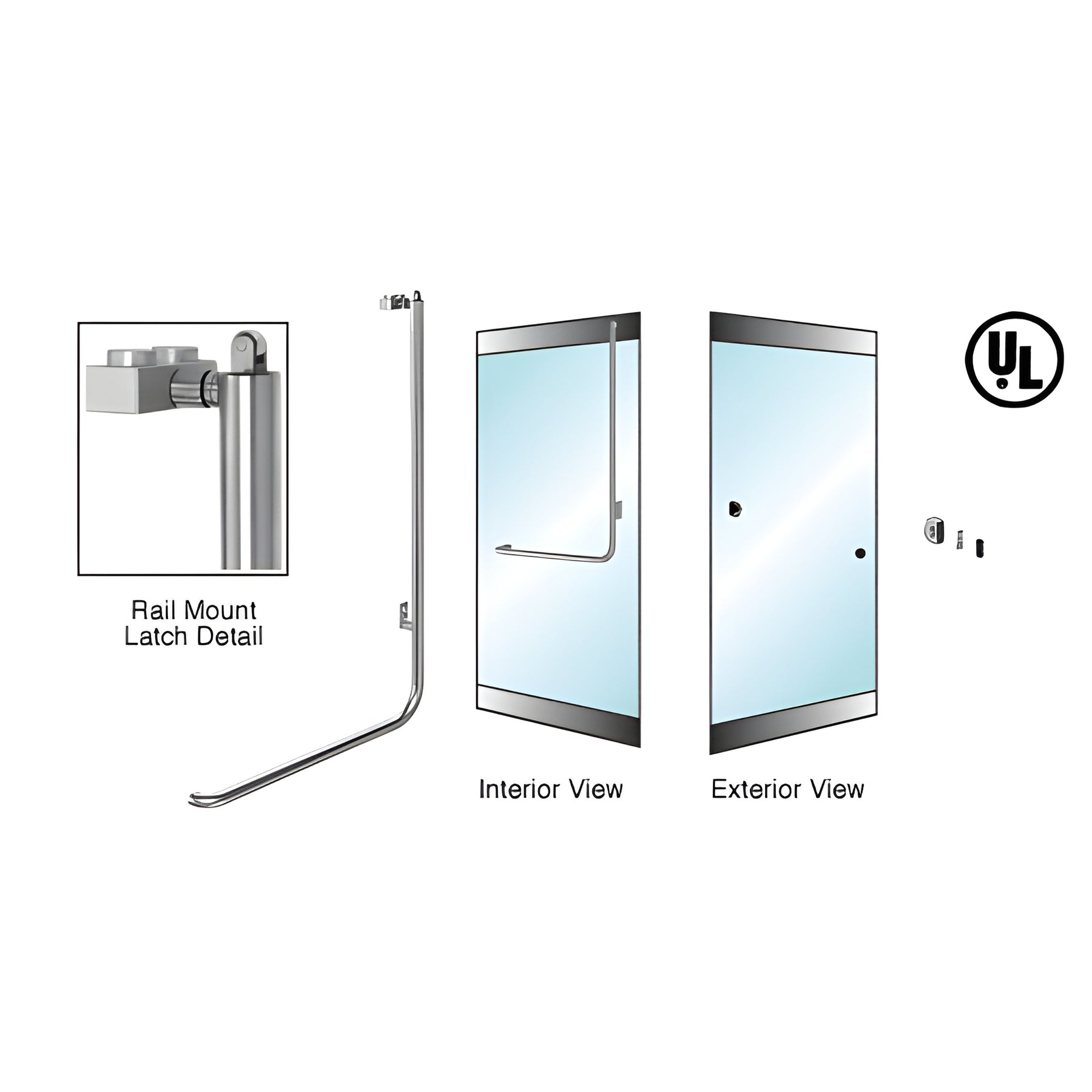 CRL-Blumcraft® Polished Stainless Right Hand Reverse Rail Mount Keyed Access "Z" Exterior Top Securing Panic Handle