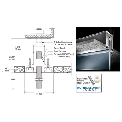 CRL-Blumcraft® Satin Anodized SB200 Two Piece Smoke Baffle Base Shoe