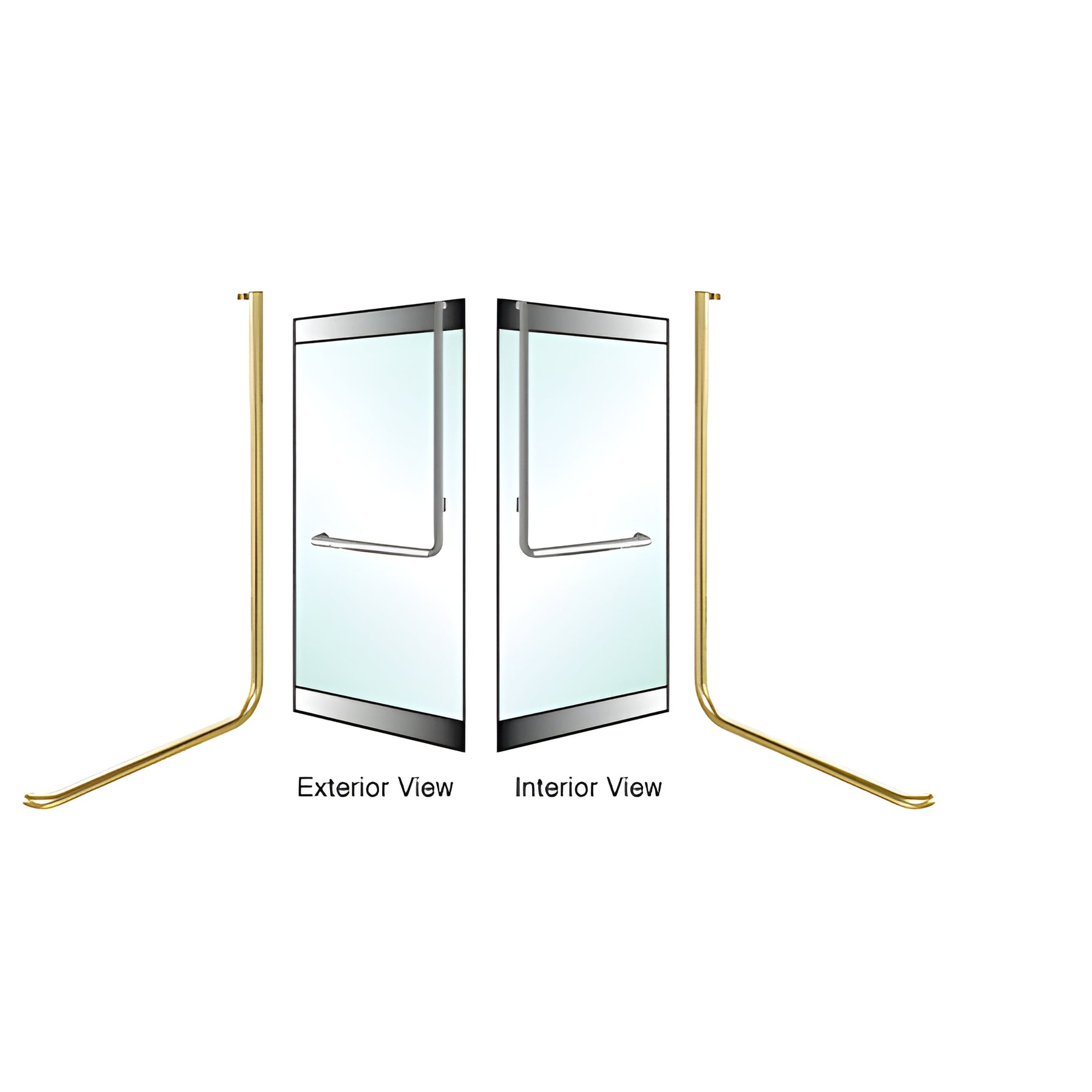 CRL-Blumcraft® Satin Brass Left Hand Reverse Rail Mount "D" Exterior Top Securing Dummy Handle