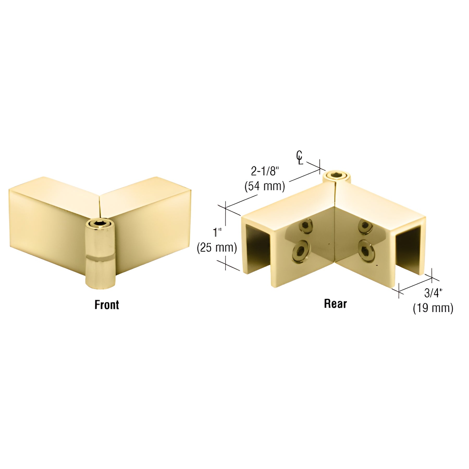 CRL Brass Adjustable "Sleeve Over" Glass Clamp