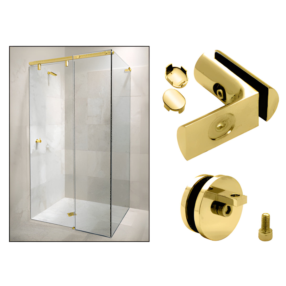 CRL Brass Hydroslide 90 Degree Wall-to-Glass Sliding Shower Door Accessory Kit