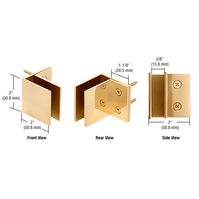 CRL Brass Wall Mount Square Mall Front Clamp