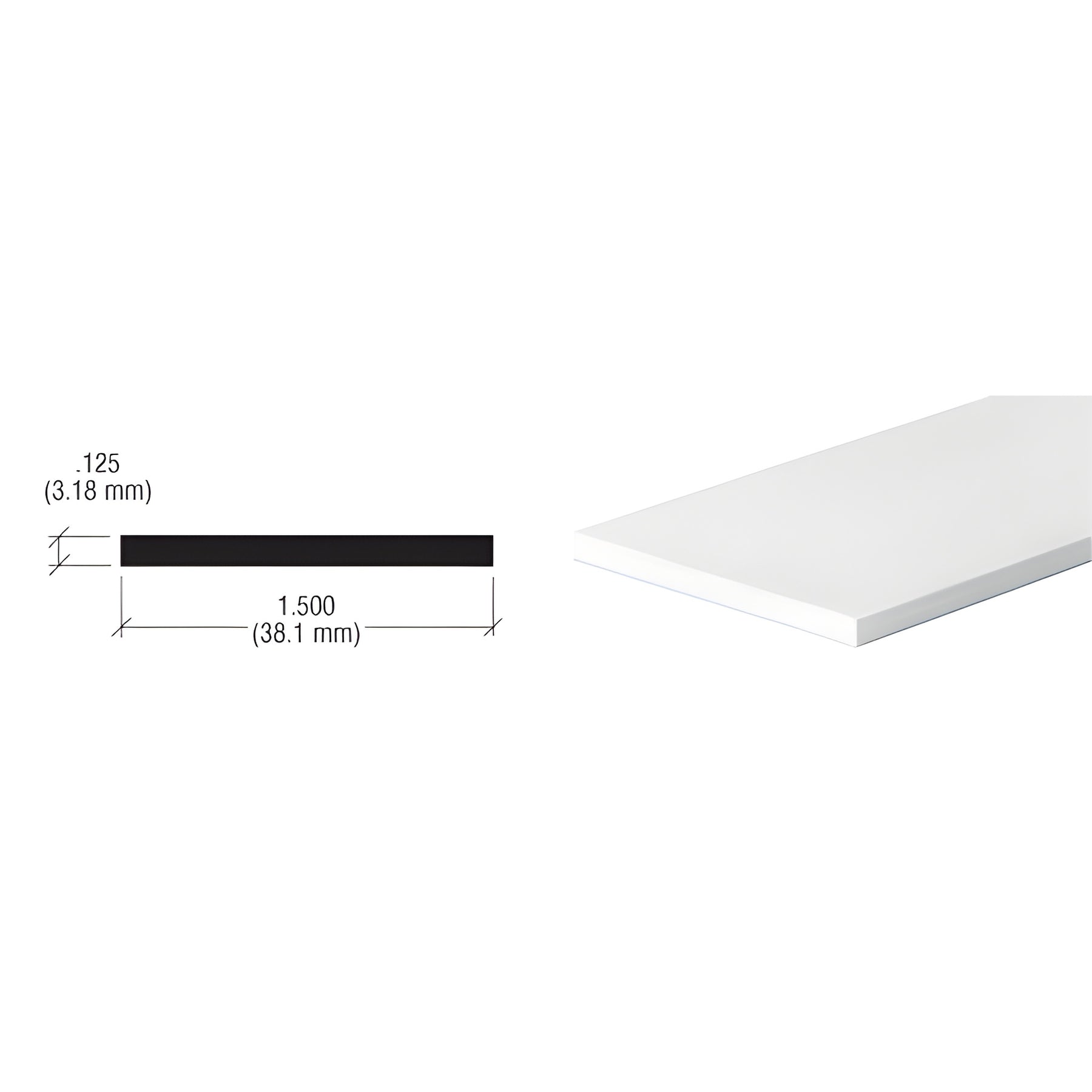 CRL Brite Anodized 1-1/2" Aluminum Flat Bar Extrusion
