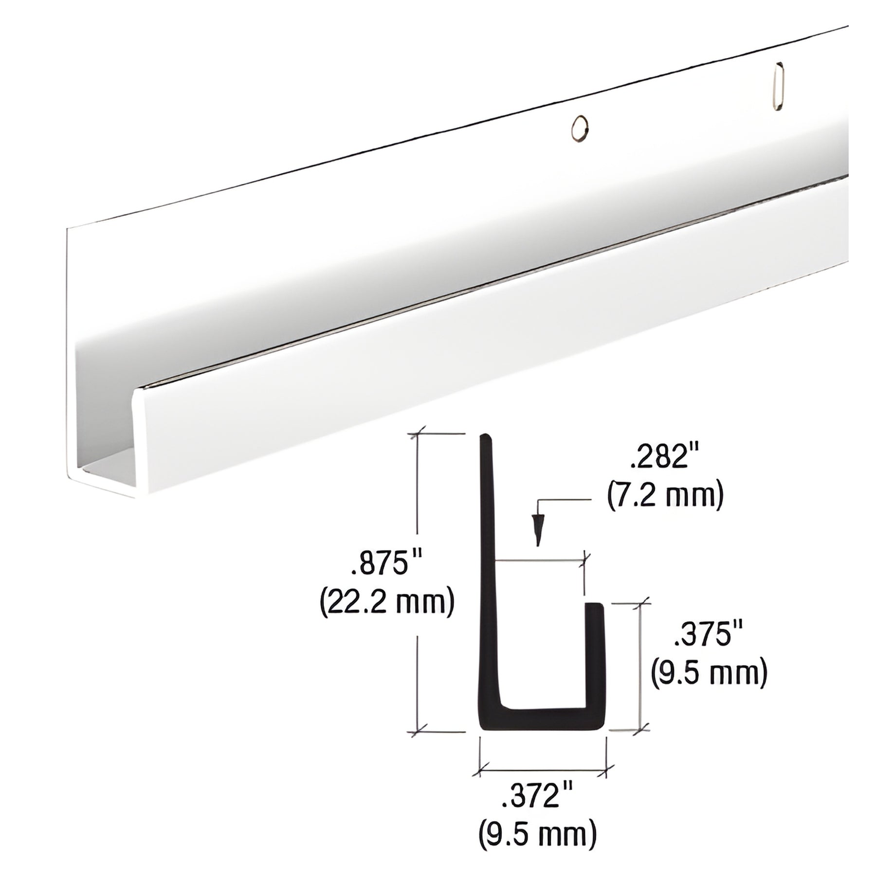 CRL Brite Anodized 1/4" Standard Aluminum J-Channel