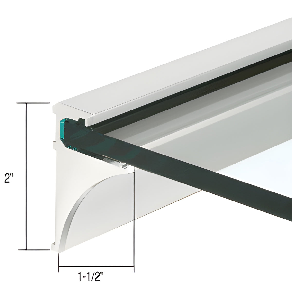 CRL Brite Anodized 36" Aluminum Shelf Kit for 1/4" Glass