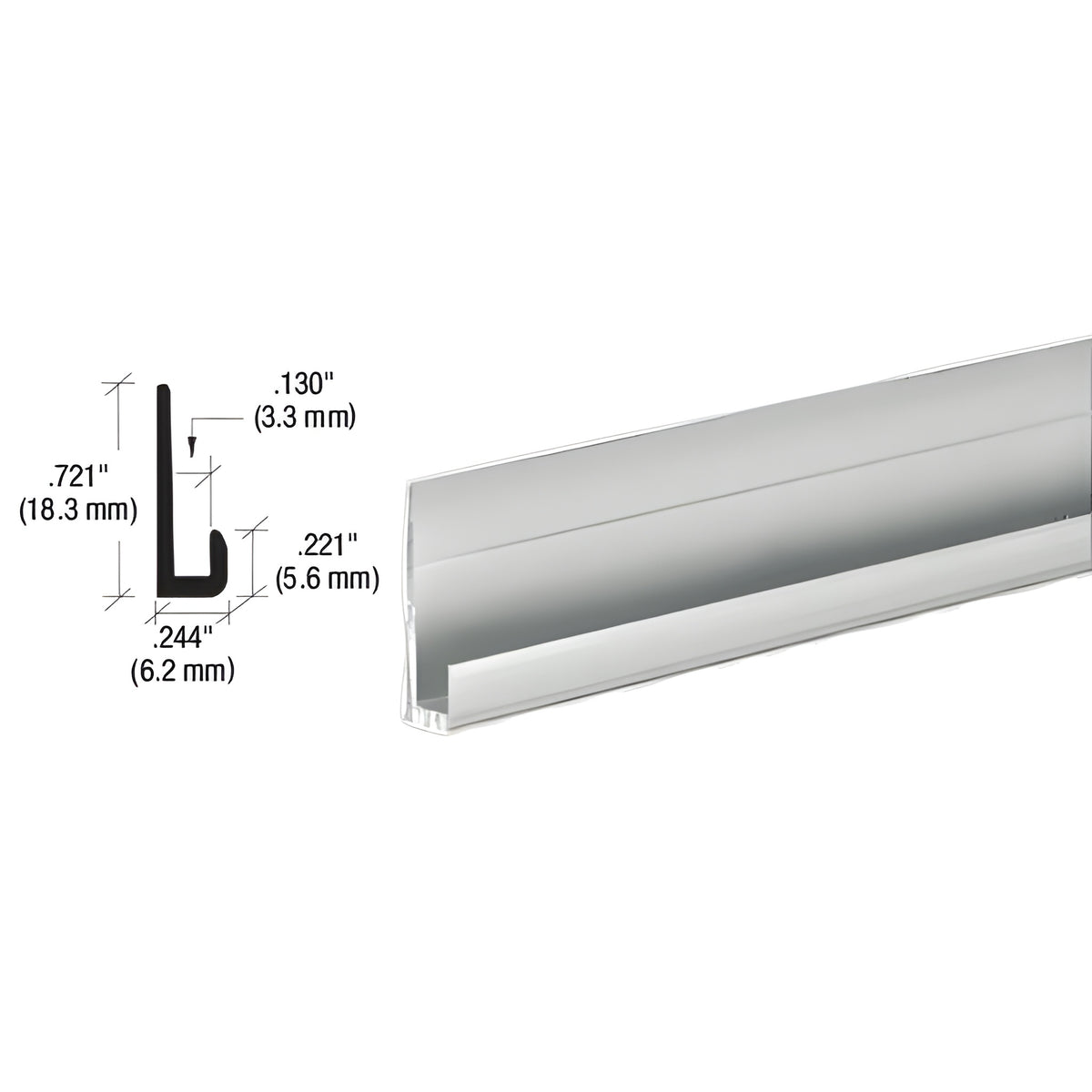 CRL Brite Anodized Aluminum 1/8" J-Channel