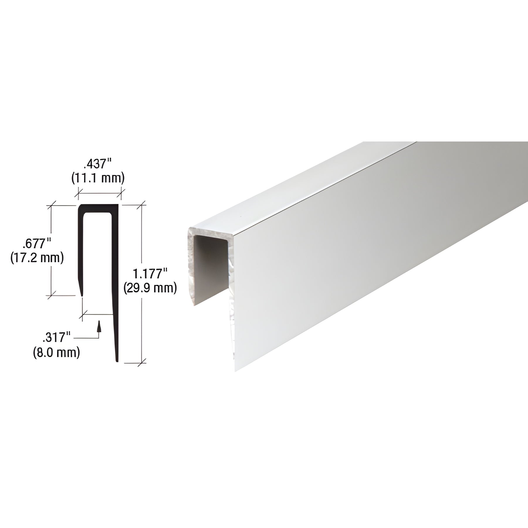 CRL Brite Anodized Aluminum Deep Nose 5/16" J-Channel