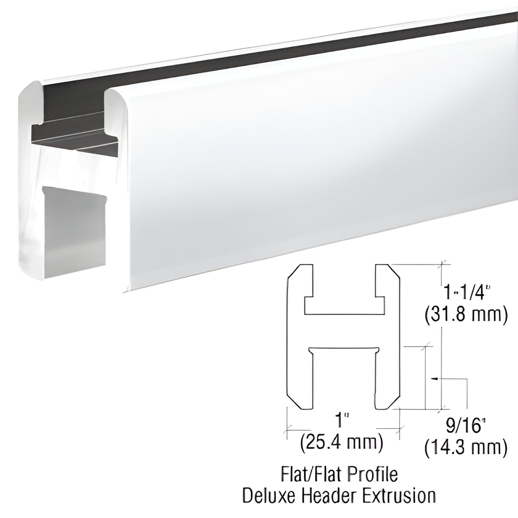 CRL Brite Anodized Flat/Flat Profile Deluxe Shower Door Header Kit - 95"