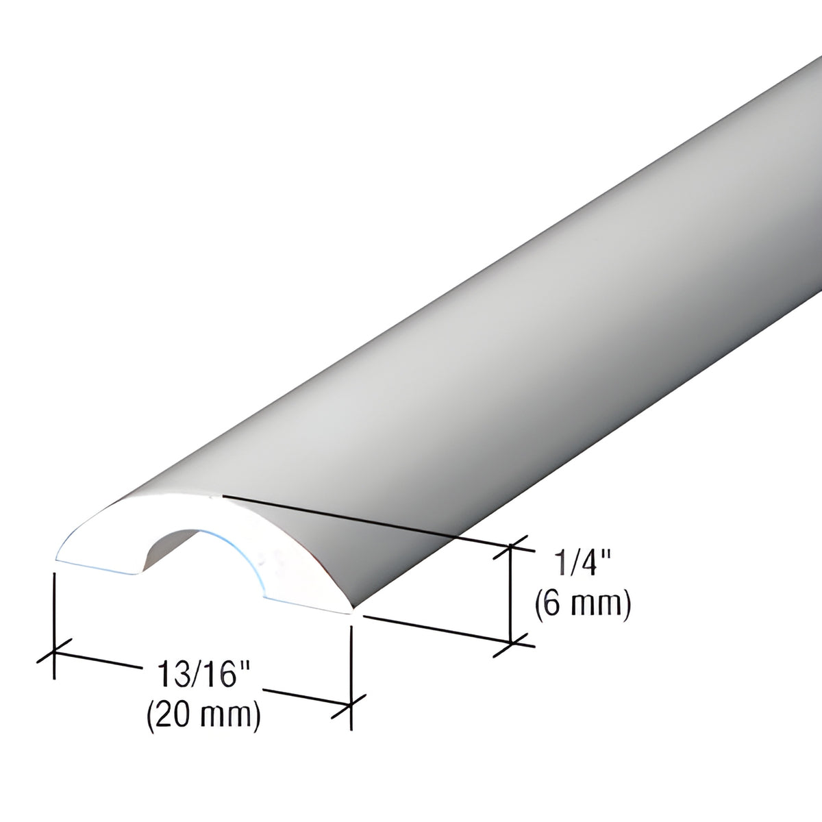 CRL Brite Anodized Frameless Shower Door Half-Round Threshold