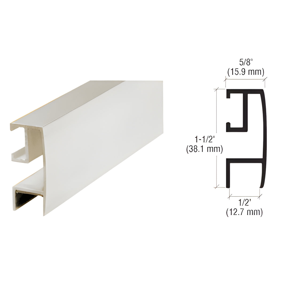 CRL Brite Anodized Rectangular Mirror Frame Extrusion