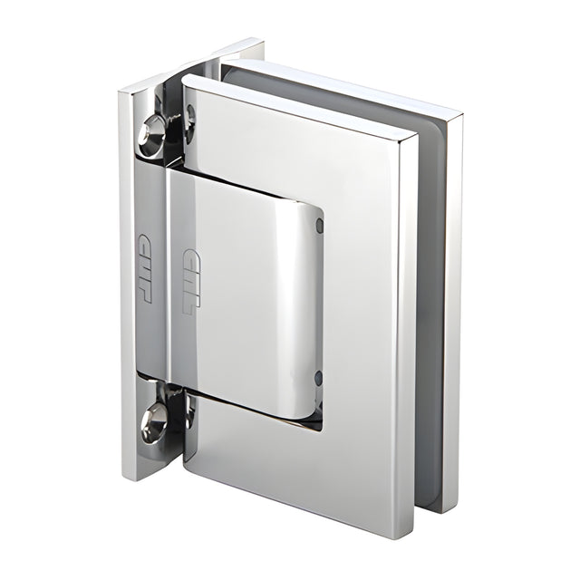 CRL Brite Chrome Vernon Oil Dynamic Full Back Plate Wall-to-Glass Hinge - Hold Open