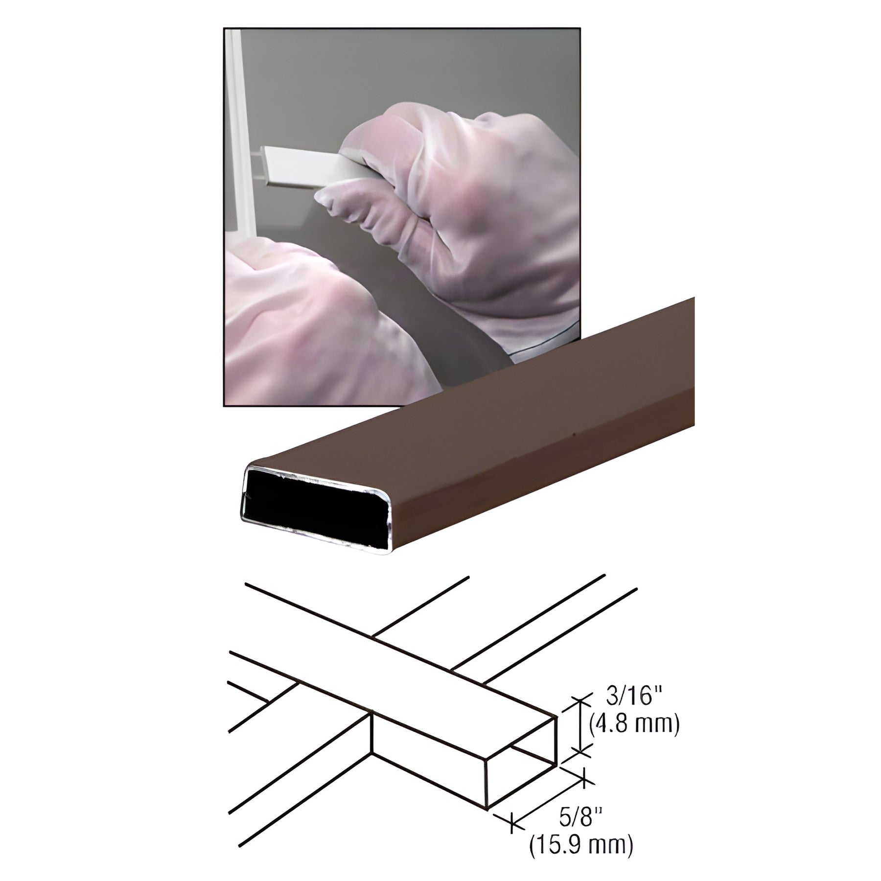 CRL Bronze 3/16" x 5/8" Muntin Bar