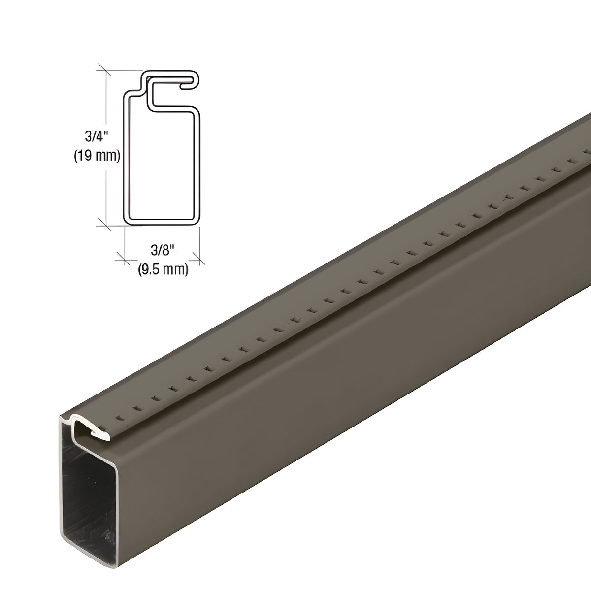 CRL Bronze 3/4" x 3/8" Roll Formed Screen Frame 146"
