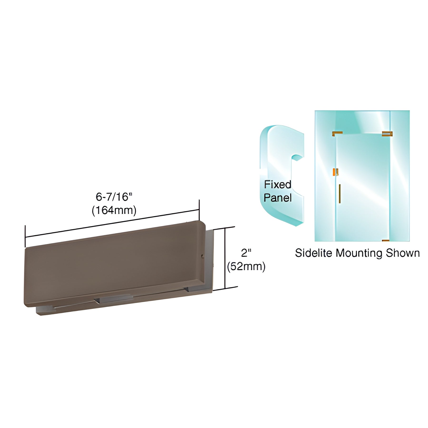 CRL Bronze Anodized EUR Series Sidelite or Glass Door Mounted Keeper