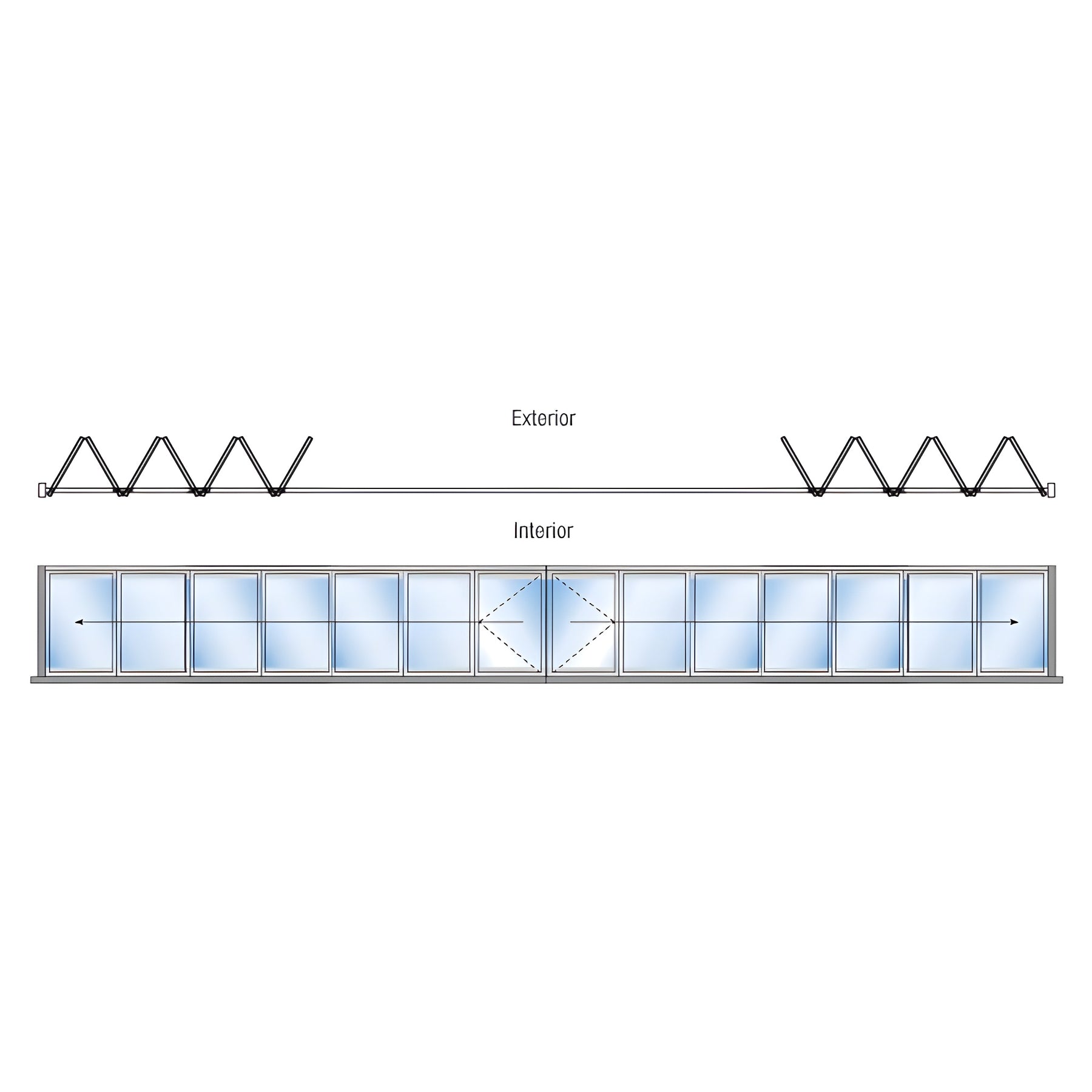 CRL Bronze Anodized S55 Monterey 7+7 Bi-Fold Bi-Part Exterior Swing with Flush Sill